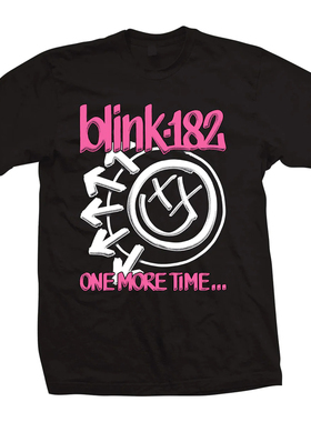 Blink 182眨眼182朋克乐队笑脸复古宽松oversize潮牌嘻哈摇滚T恤