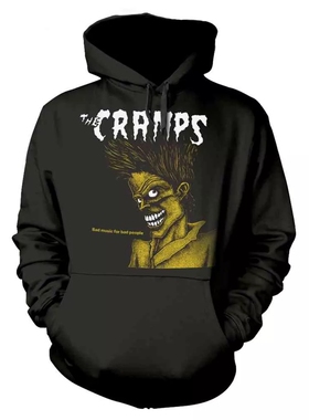 The Cramps乐队螃蟹 地下迷幻朋克风格复古经典外贸宽松连帽卫衣