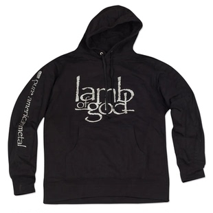 复古休闲男连帽卫衣外套 GOD羔羊乐队金属摇滚朋克美式 LAMB