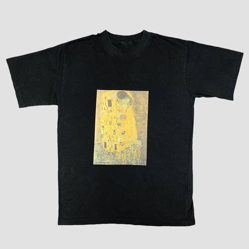 GustavKlimt吻男士复古油画T恤
