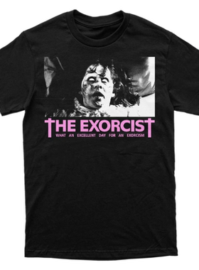 El Exorcista驱魔人恐怖电影联名印花美式复古休闲款短袖纯棉T恤