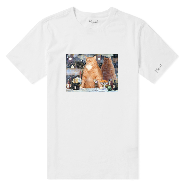 原创油画酒吧圆领短袖T恤