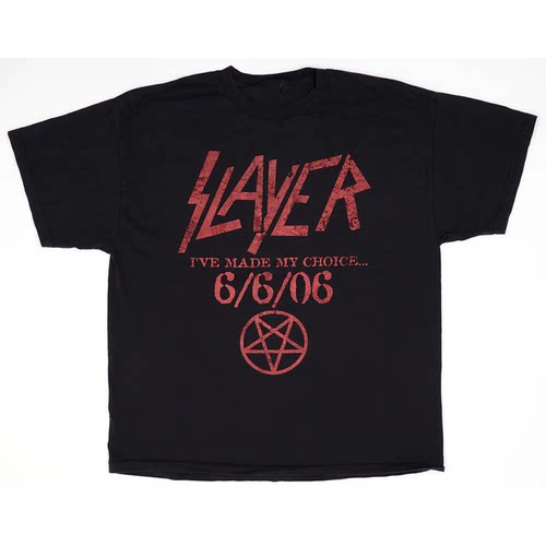 SLAYER数码印花美式短袖纯棉T恤