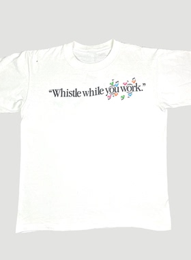 90's Whistle Whilst You Work当你工作时音乐美式复古短袖男T恤