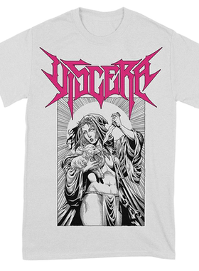 Viscera乐队黑金暗黑摇滚系列美式重金属哥特男女纯棉宽松短袖T恤