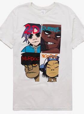 Gorillaz短袖摇滚美式复古T恤