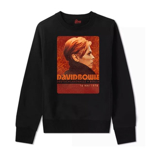 复古机车欧美摇滚歌手大卫 鲍伊David Bowie复古男士宽松圆领卫衣