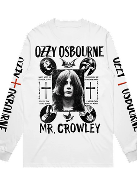 重金属乐队奥兹·奥斯朋Ozzy Osbourne复古数码印花纯棉长袖T恤