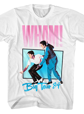 Wham威猛乐队George Michael摇滚复古重磅纯棉男士宽松短袖T恤