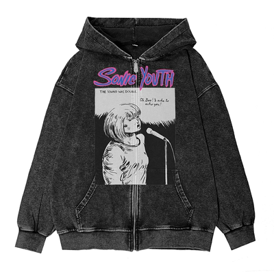 sonicyouth乐队欧美风拉链卫衣