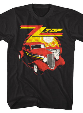 ZZTOP乐1999年TShirt Eliminator Car Album 汽车图案复古短袖T恤