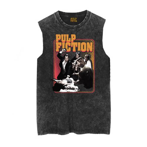 Quentin无袖复古男士蜡染T恤