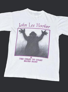 john hooker约翰·李·胡克美国擅弹唱吉他手休闲男士短袖T恤新