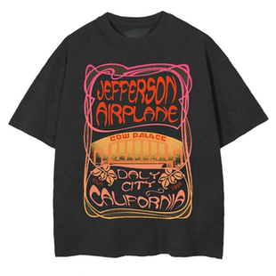 迷幻摇滚乐队Jefferson Airplane杰弗森飞机 美式复古oversizeT恤