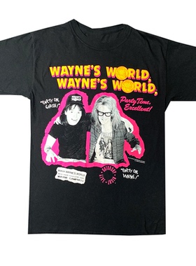 Wayne's World反斗智多星喜剧电影周边美式复古短袖男纯棉直喷T恤