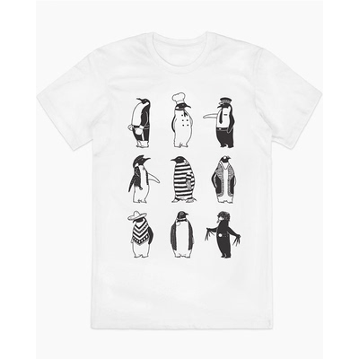 了解你的企鹅美式复古短袖T恤