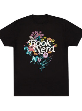 Book Nerd Floral书呆子花 书籍文艺美式休闲男女同款直喷短袖T恤