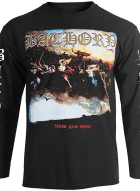 Bathory瑞典黑金属乐队Blood Fire Death血火专辑摇滚男女长袖T恤