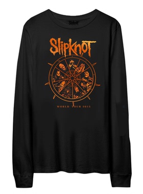 Slipknot 活结乐队小山羊 Politigoat Black T shirt男士长袖T恤