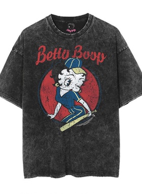 1930年动漫动画片卡通Vintag男女款做旧美式水洗复古蜡染短袖T恤