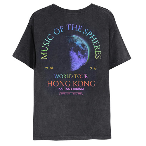 Coldplay酷玩乐水洗做旧短袖T恤