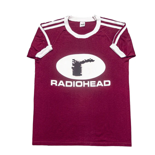 1995Radiohead,电台司令摇滚美式复古纯棉三条杠插间男士短袖T恤