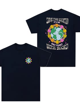 地球书本文学系列直喷短袖T恤tee