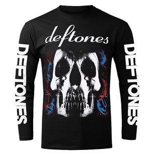 Deftones亚声调乐队另类金属摇滚朋克美式复古男女骷髅头长袖T恤