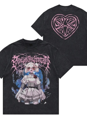 金属乐队飞跃地平线Bring Me the Horizon美式水洗做旧短袖T恤男