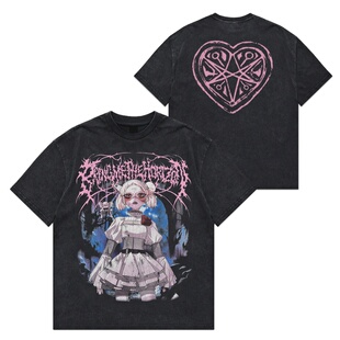 金属乐队飞跃地平线Bring Me the Horizon美式水洗做旧短袖T恤男