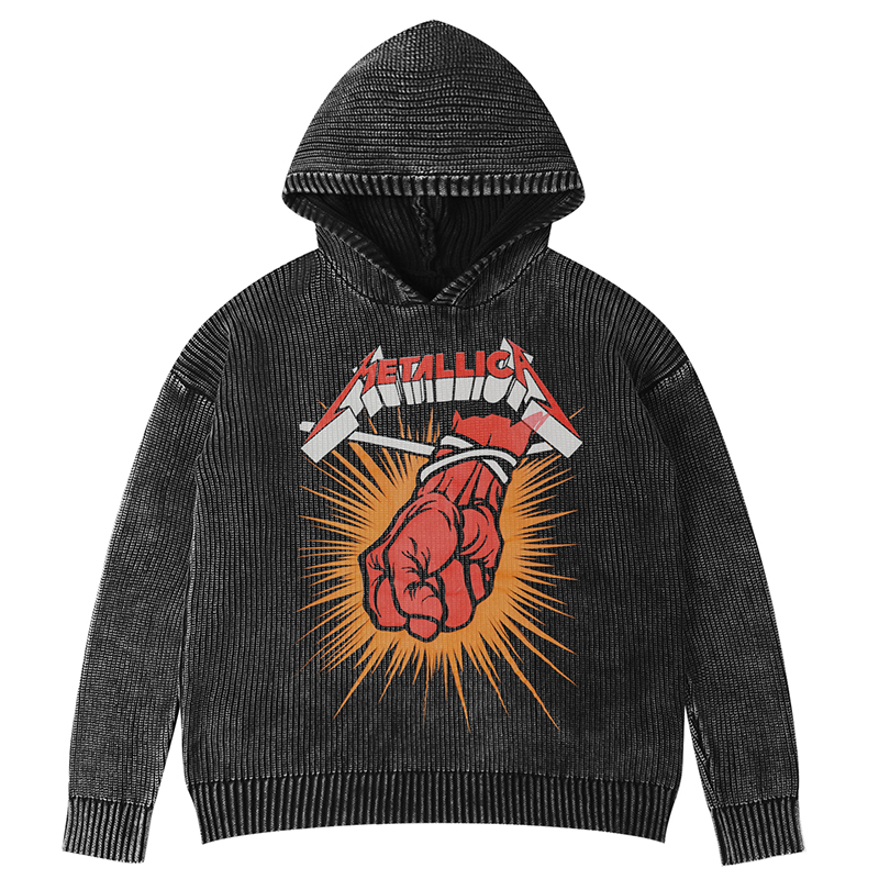 Metallica金属之王水洗连帽毛衣