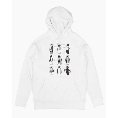 企鹅插画美式高街连帽卫衣