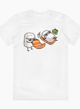 Summer Sushi夏季寿司 经典简约美式古着Bintage高街oversizeT恤