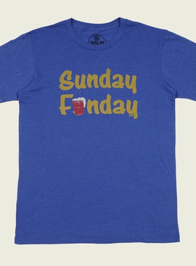 SUNDAY FUNDAY 周日筹款日印花经典美式复古小众感男女款短袖T恤