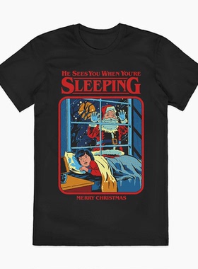 Smells Like Christmas闻起来像圣诞节 插画欧美高街vintageT恤