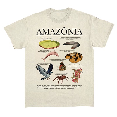 AMAZONIA动物插画美式短袖T恤男