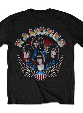 The Ramones雷蒙斯美国传奇朋克乐队摇滚音乐纯棉宽松直喷短袖T恤