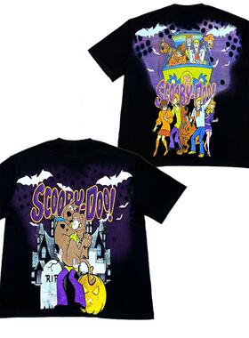 scoopy doo史酷比卡通动漫电影周边男女休闲纯棉宽松直喷短袖T恤