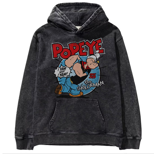 大力水手Popeye波派复古连帽卫衣