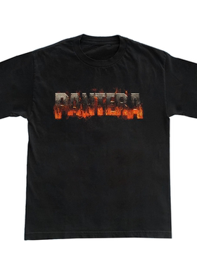 25年新款Pantera潘多拉乐队摇滚暗黑朋克美式复古宽松短袖男士T恤