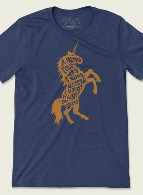 UNICORN A FRIEND TOLD ME独角兽一个朋友告诉我 美式复古短袖T恤