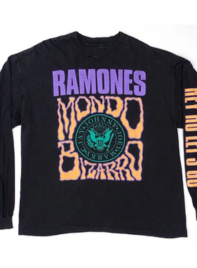 摇滚合唱团体雷蒙斯乐队The Ramones数码印花复古纯棉宽松长袖T恤