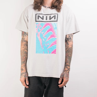 短袖 NAILS队著名工业摇滚宽松直喷男女款 T恤 INCH 九寸钉乐队NINE