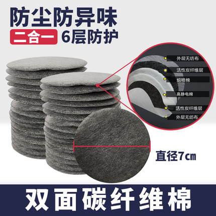重松防尘口罩u2k滤芯双面厚炭棉7厘米6层电焊专用工业防味碳棉