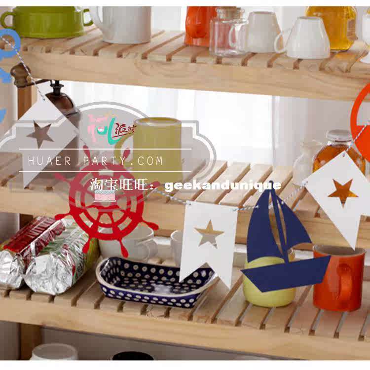 Non-woven hollow anchor sailboat garland Birthday Kids Birth在类目 商业/办公家具, 校园教学家具, 黑板中 - 来自Buy2taobao.com提供专业的淘宝代购服务