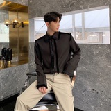 BFY原创流苏方领长袖百搭文艺男衬衣A345-1029-P75，男装衬衫，电商A345