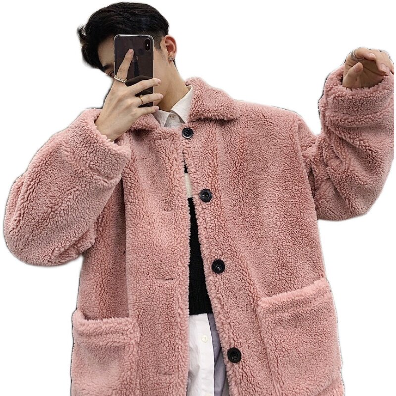冬季冰岛绒大衣加厚翻领男女毛毛外套上衣A345-1017-P140,女装短外套,电商A345