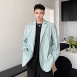 新款休闲长袖单排扣小西服个性裁剪设计感西装外套A345-1837-P125，男装西服套装，电商A345