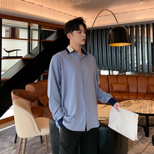 欧货兰衬衣秋季新款很仙的上衣时尚洋气衬衫男A345-109-P75图片