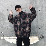 个性印花复古图案男夹克上衣翻领长袖外套青春流行A345-108-P85，男装夹克，电商A345